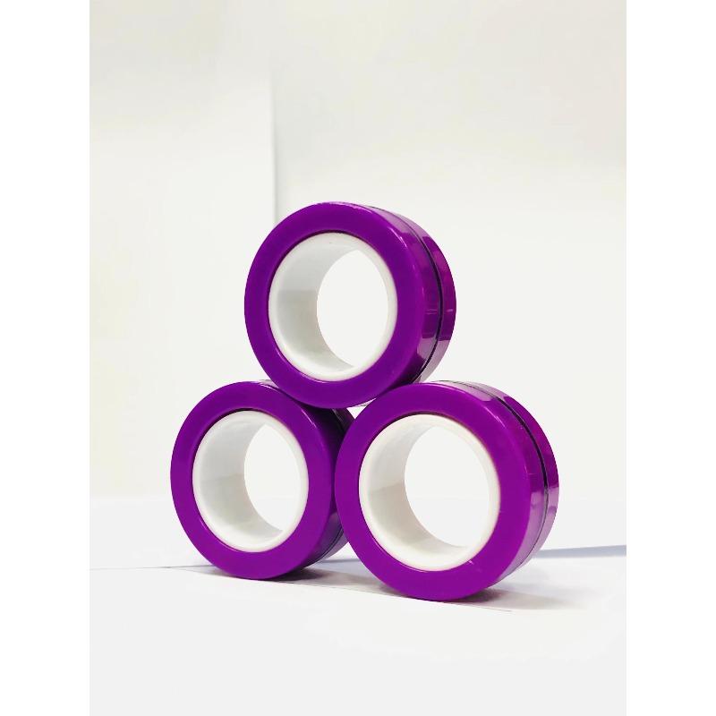 3pcs Anillos Magnéticos para Dedos Coloridos Set de Juguetes Fidget Imanes para Adultos Anillos Giratorios para Aliviar el Estrés Alivio de la Ansiedad Terapia
