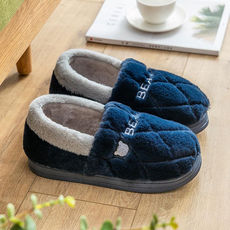 Cotton Slippers Bag and Home Slippers Winter Women's Waterproof Down Cloth Thickened Shoes Non-slip Warm Cotton Shoes Men's Shoes