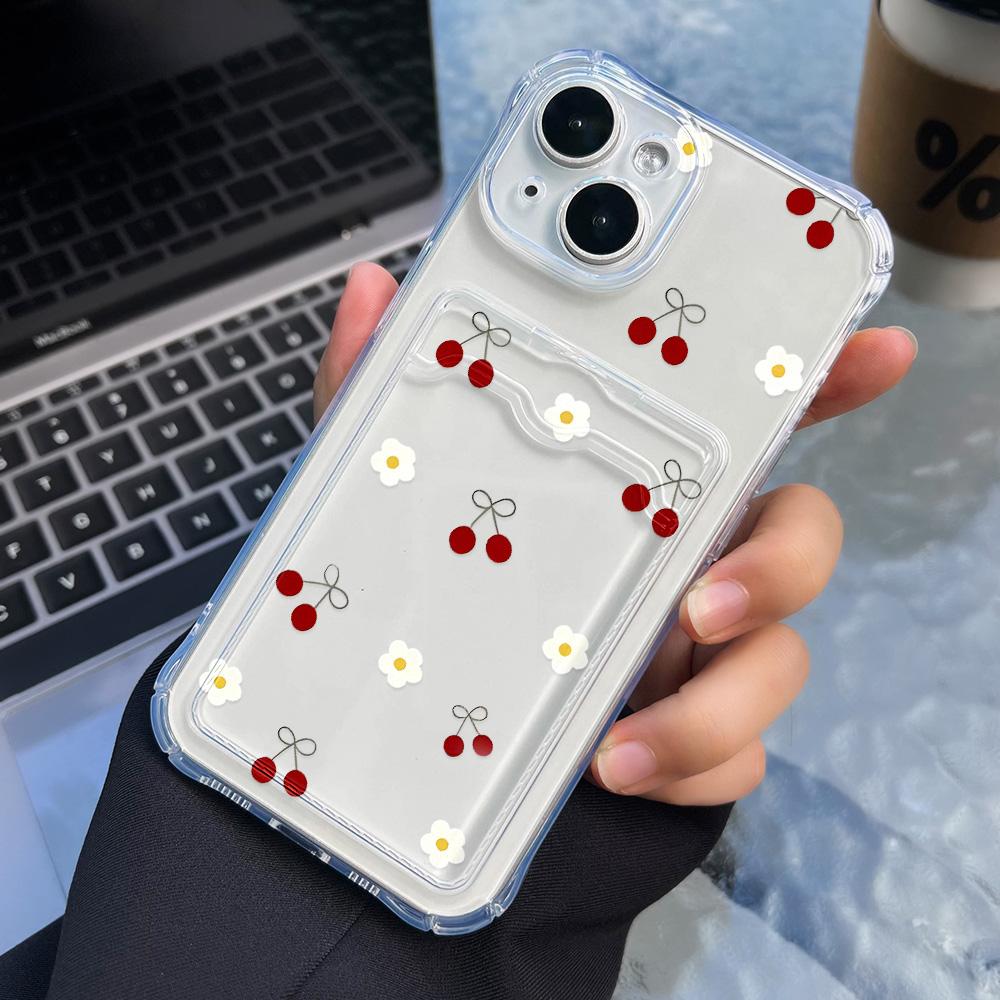 Pouzdro na telefon na kartu pro iPhone 11 13 XR 15 14 Pro Max iPhone 12 16 7 8 Plus XS Max Samsung S24 S23 A15 A55 A05 A54 Redmi 12 13C 13 9 Cartoon Protection