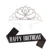 Princess crown bridal rhinestone headband birthday tiara prom party sash