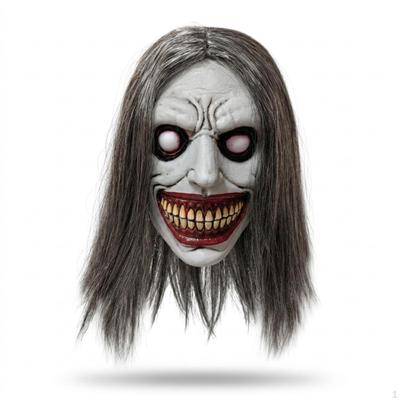 Mască de Halloween cu Păr Grotescă Înfricoșătoare Realistă pentru Adulți,