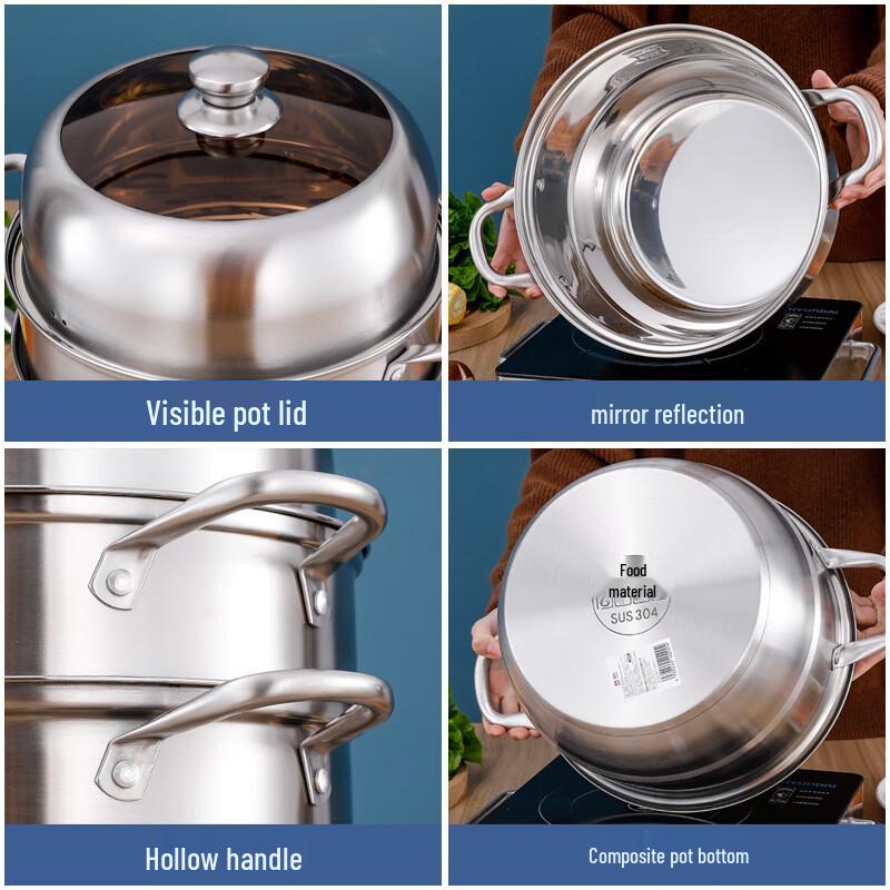 Sanjiaolong 304 Stainless Steel Multi-functional Steamer Pot