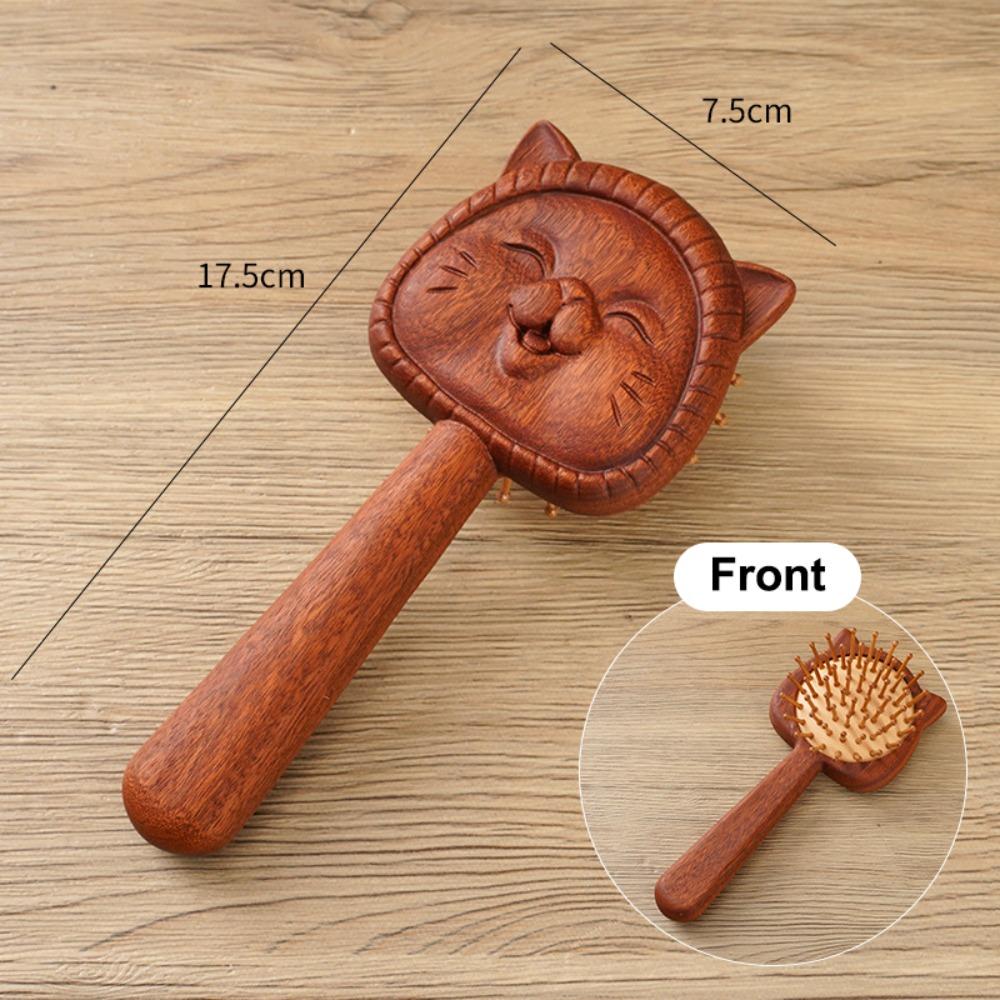 Relieve Scalp Sandalwood Hair Comb Fox Cat Shape Massage Comb High Quality Airbag Comb  Hair Care 01