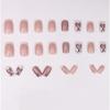 24 Pieces New white French manicure medium and long explosive love fake nails, sweet wear armor