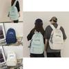 Simple Solid Color Letter Pattern Student Casual Backpacks For Daily Use And School Travel