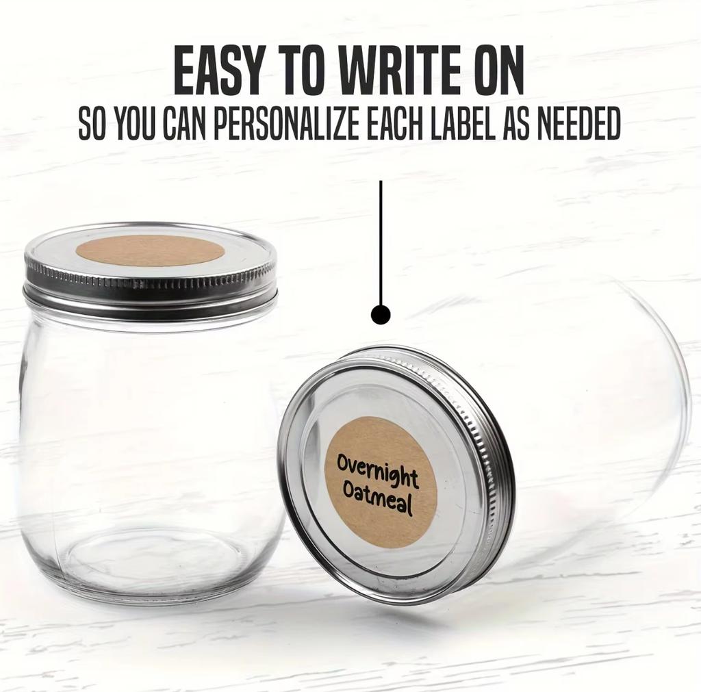 25mm Kraft Round Stickers Self-adhesive Label Paper Sticker Classification Name Personalized Labels Stickers