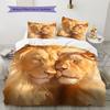 Brown Lion Pattern Bedding Home Decoration Birthday Gift (1 * duvet cover + 2 * pillowcase, without core)