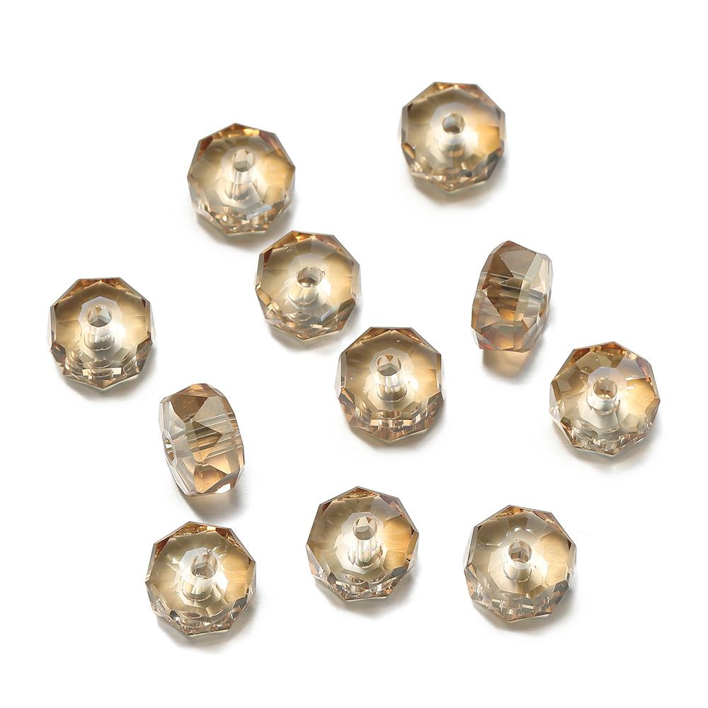 10Pcs 4.5*7.5mm Crystal Faceted Beads Spacer Loose Beads for DIY Bracelet Necklace Jewelry Making Supplies Accessories