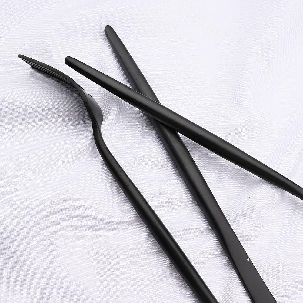 Black Matte Cutlery Set Knife Fork Spoon Flatware Set Family Kitchen Silverware Tableware Set Stainless Steel Dinnerware Set