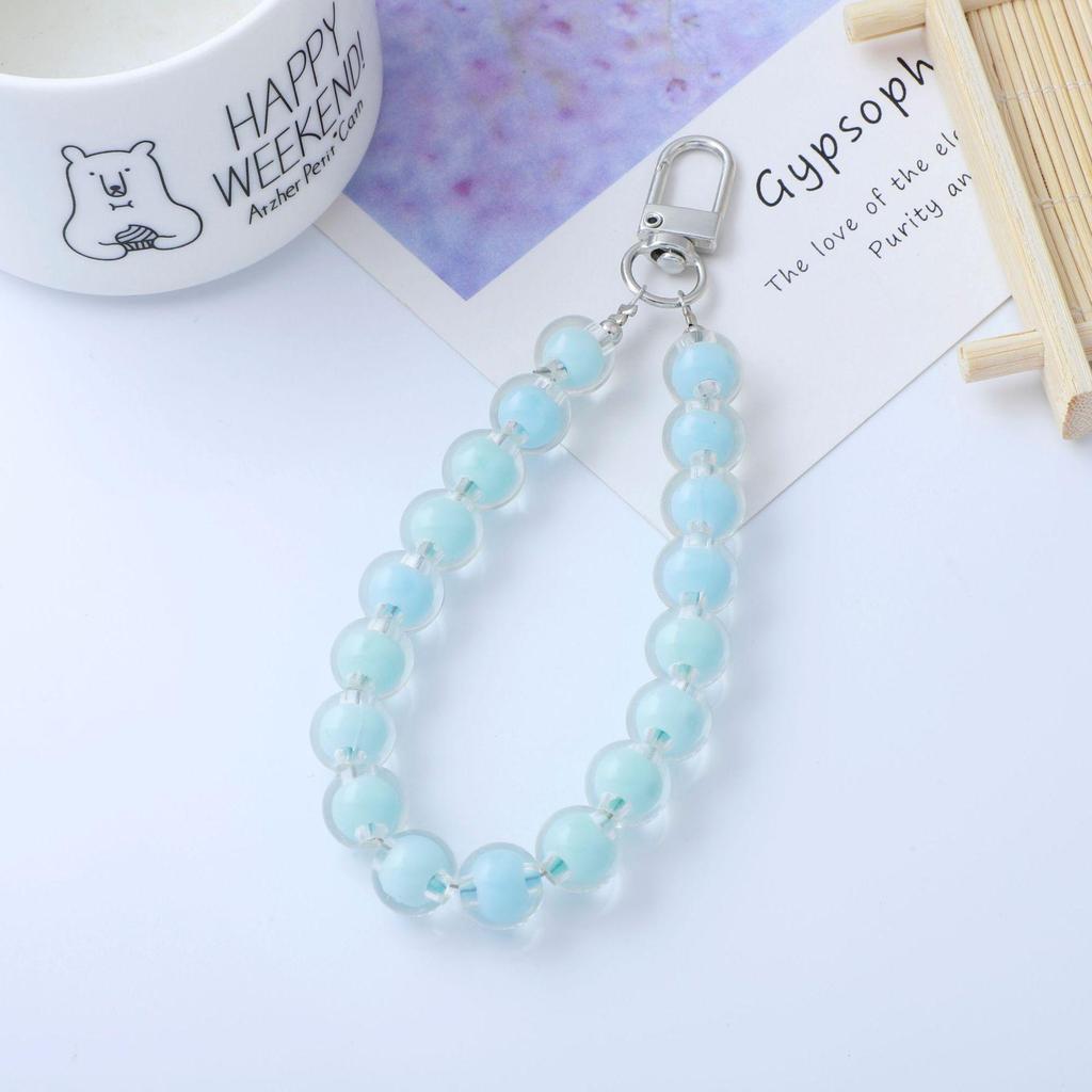 Candy Color Beaded Earphone Pendant - DIY Jewelry Accessories with Acrylic Beads for Phone and Bag Chains
