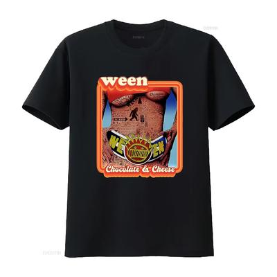 T-Shirt ween Schokolade Käse 2024 Vintage Gewaschen Herren Weich Leicht Streetwear Vielseitig Stilvoll Lässig Unisex Dehnbar