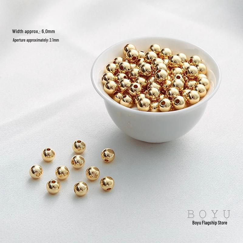 Copper-Plated 18k Gold Beads: DIY Bracelet, Spacer, and Matching Beads for Handmade Jewelry.