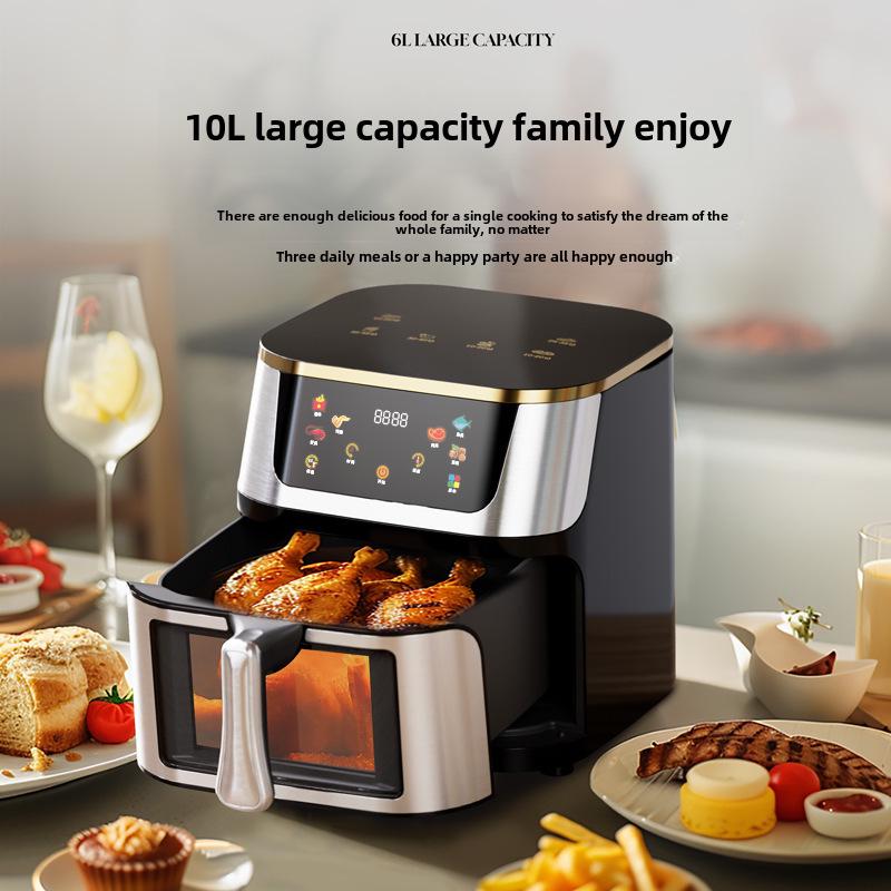 Smart Stainless Steel Air Fryer with Visual Display - Large Capacity, US Standard