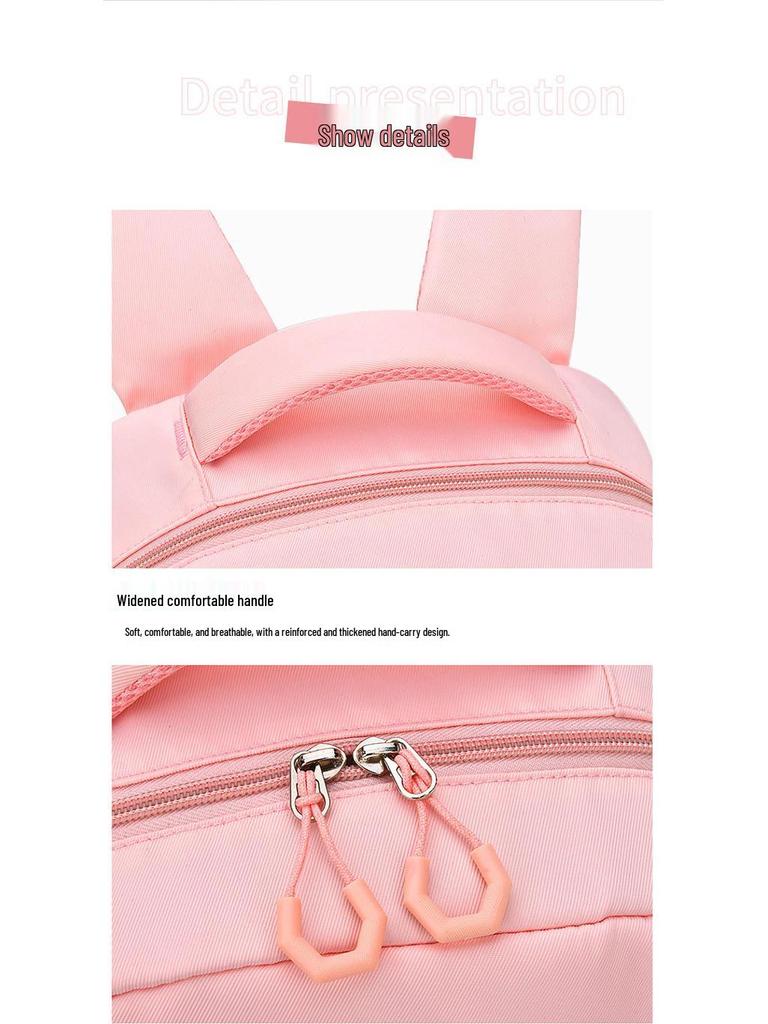Leichter Kinderrucksack mit Rückenschutz, Klassen 1-6, Doppelschulter, Großes Fassungsvermögen, Handgriff