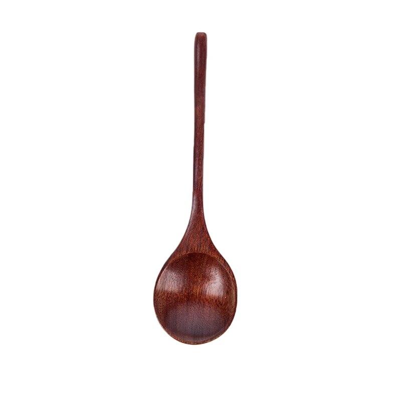 Japanese Style Spoon Solid Wood Tableware Log Wooden Spoon Portable Round Lipstick Handle Small Spoon