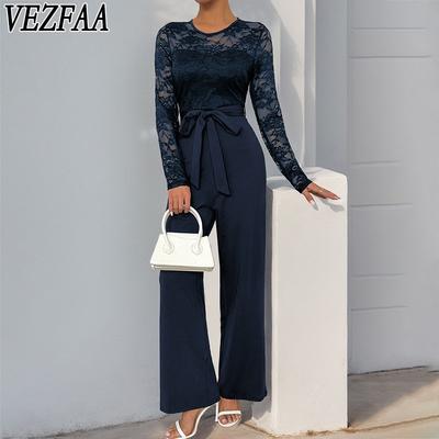 Moda Donna Casual Primavera Autunno Colore Solido Stampa Manica Lunga Girocollo Vita Alta Pantaloni Tute & Tute Corte