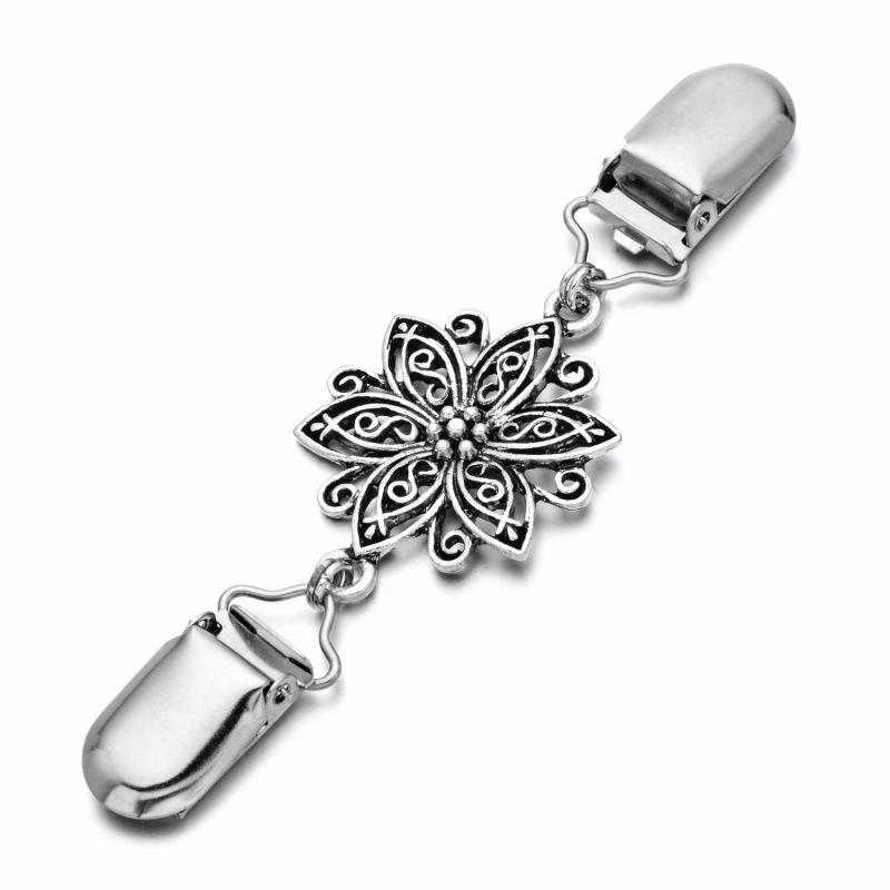 Luxe Retro Cardigan Collar Clip Brooch for Women