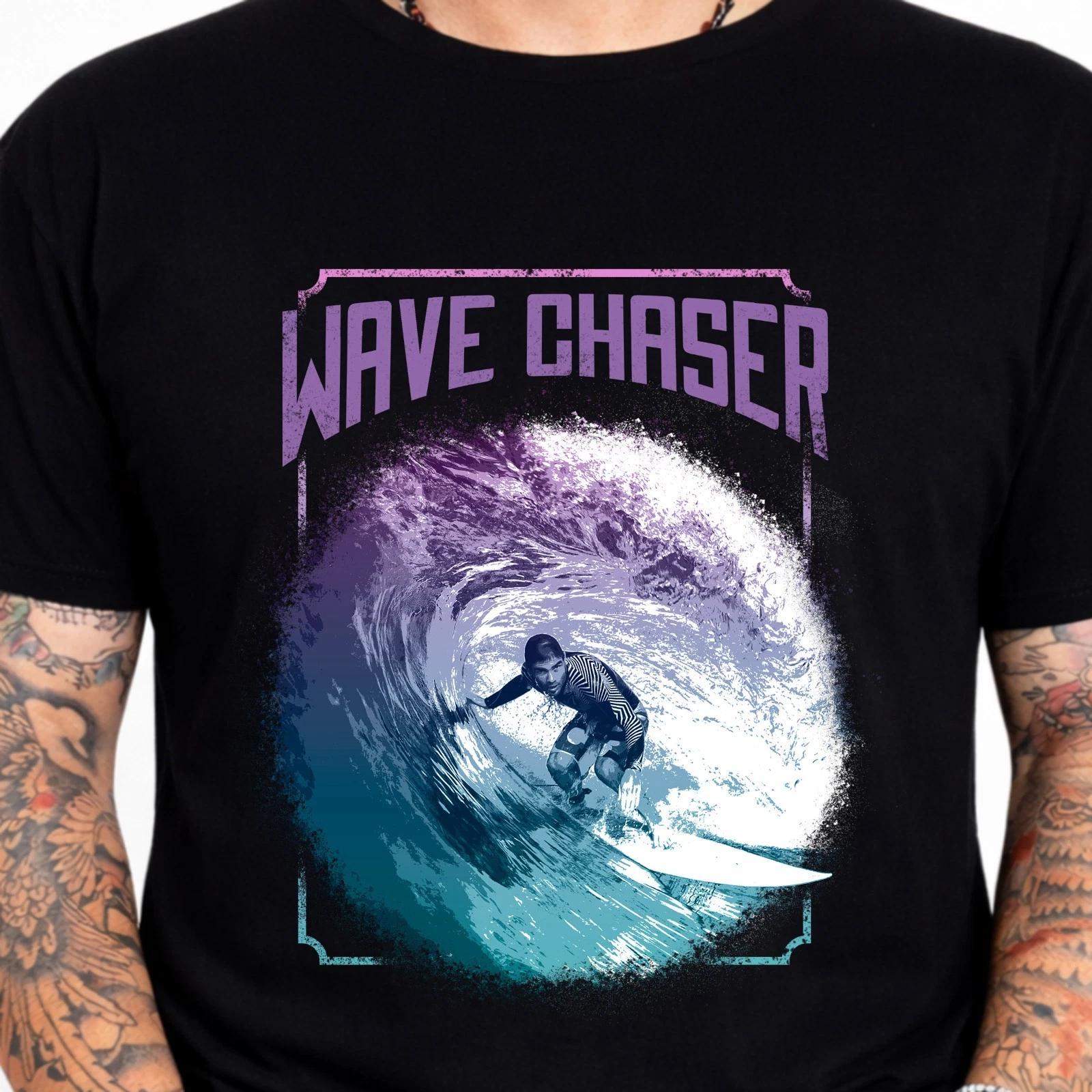 Wave Chaser Surfer Ocean Surfing Lover Beach Life Surf Culture T-Shirt. XL