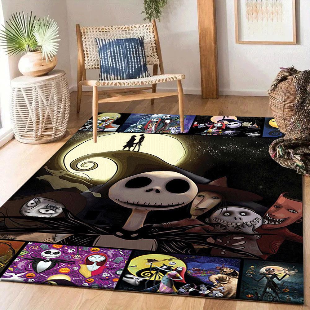 1pc The Nightmare Before Christmas Carpet Area Rug, Bedroom, and Playroom - Durable, Stain-Resistant, and Easy To Clean, Living Room, Laundr