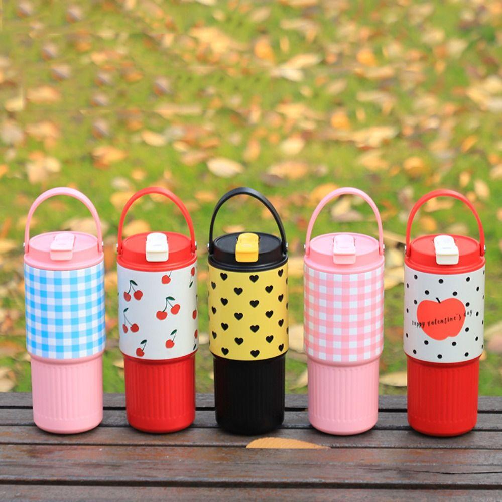 304 Stainless Steel Cold Drink Tumbler Portable with Drinking Straw Thermo Water Bottle 710ML Large Capacity Leak Proof