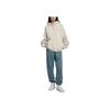 Calvin Klein Letter Print Hooded Oversized Fleece Pullover Sweatshirt Unisex Tops Beige J400191-ACF