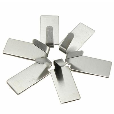 6Pcs Self Adhesive Kitchen Bathroom Wall Door Stainless Steel Sticky Hook Hanger