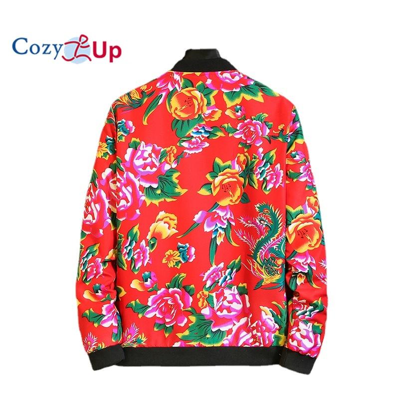 Cozy Up Men's Baseball Collar Lightweight Printed Jacket