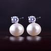 European and American fashionable women's pearl simple personality elegant creative temperament versatile niche dinner earrings