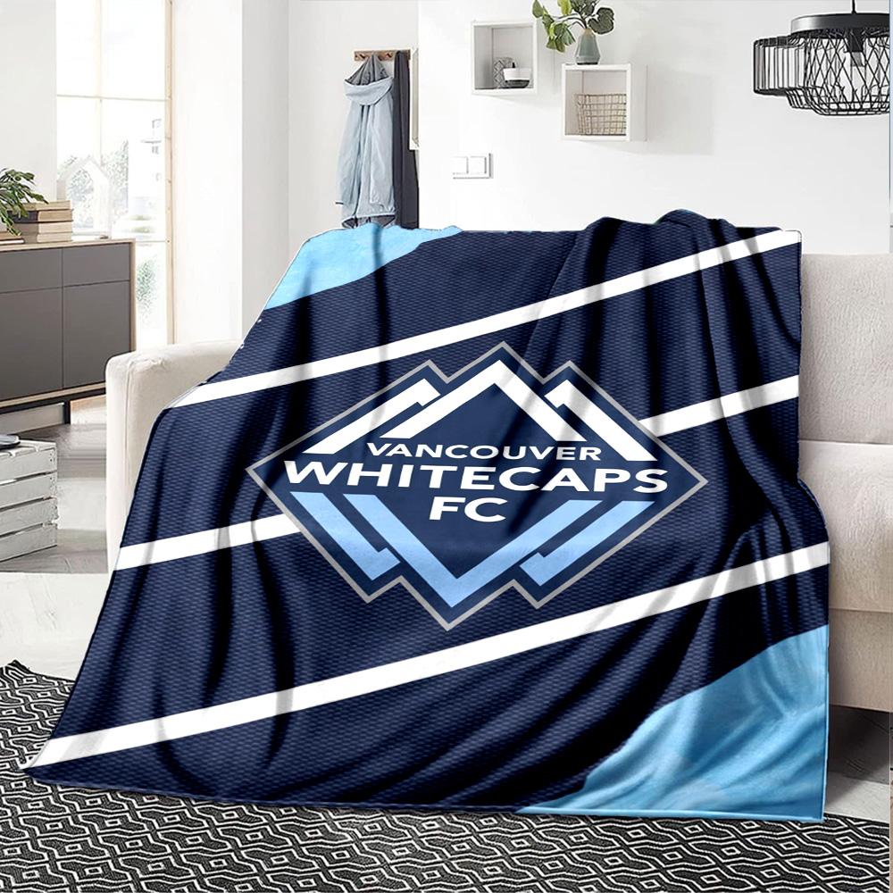 Vancouver Whitecaps FC Print Flannel Blanket High Quality Warm Comfortable Cover for All Seasons Perfect for Gifts Home Decor