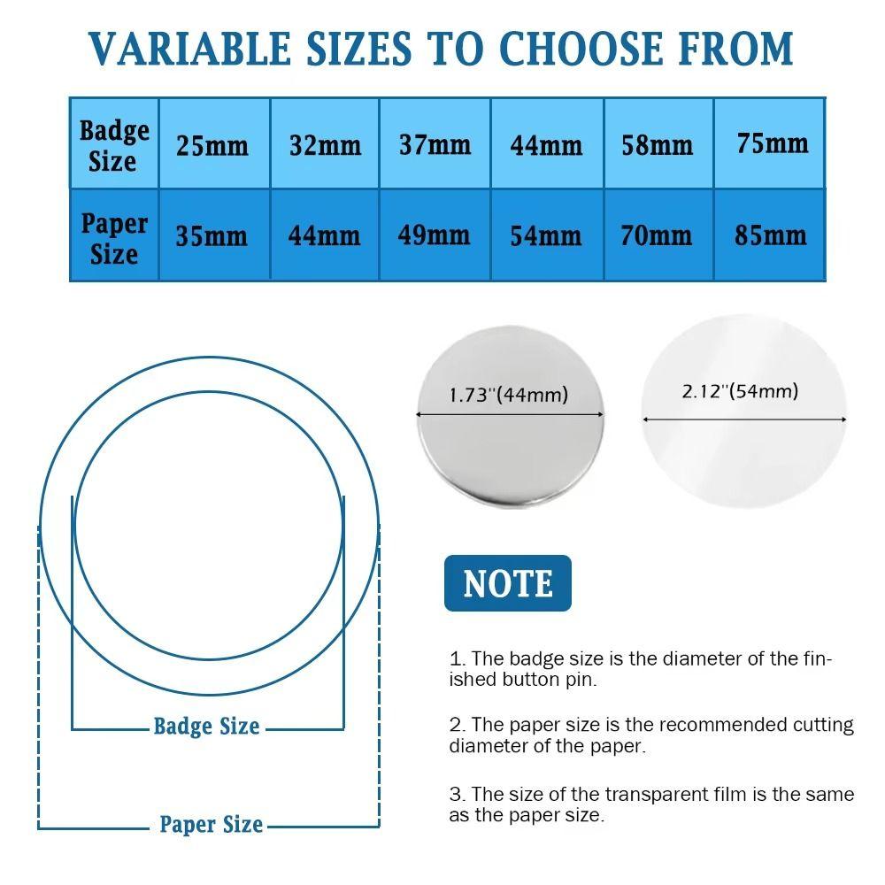 10Pcs New 44mm/58mm Badge Maker Parts Round Metal Hand Press Badge DIY Materials Metal Button Parts Pin Badge Creation