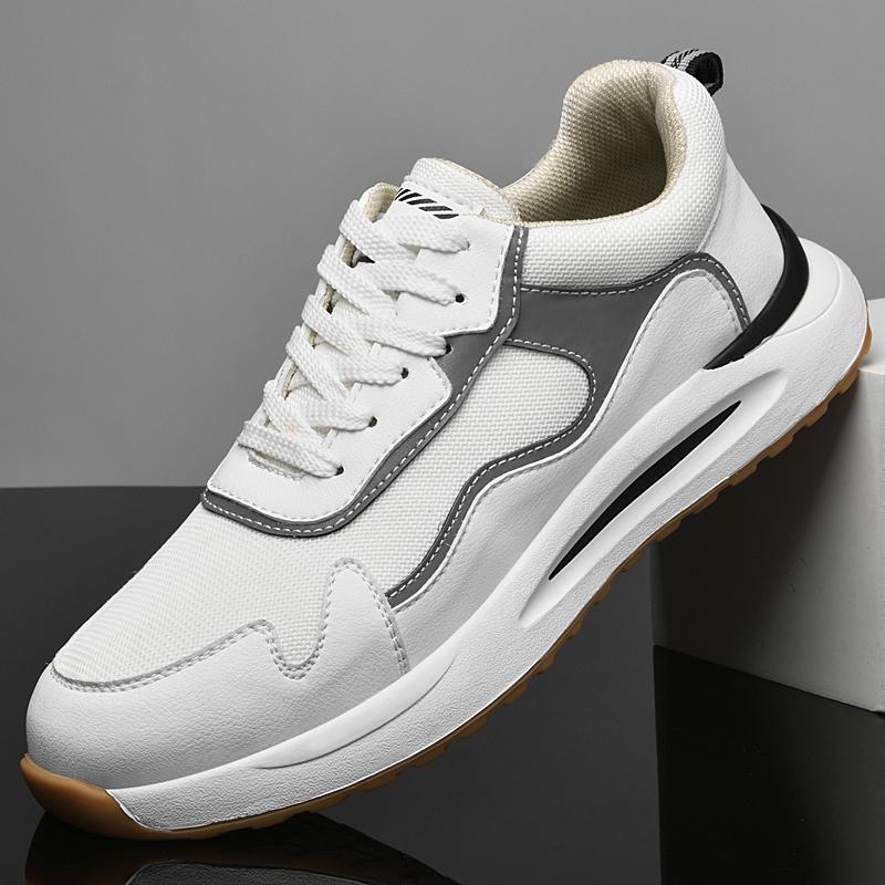 

Мужские черные кроссовки из натуральной кожи, фирменные дизайнерские лоферы ручной работы, дышащие спортивные кроссовки из сетки, легкие, большие размеры 38-47 39