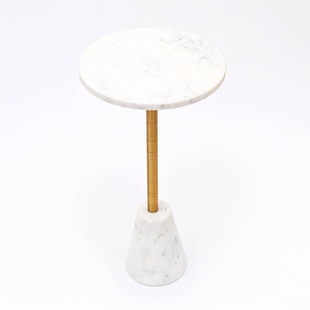 Marble Drink Table with Cone Marble Base