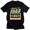 T-shirt fait sur mesure en 1983 pour hommes Manches courtes T-shirt décontracté Cadeau d'anniversaire vintage T-shirts T-shirts en pur coton Cadeau