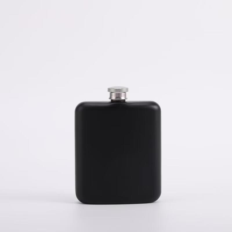 Portable Matte Black Plastic Hip Flask