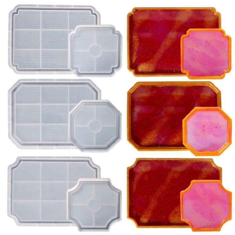 Silicone Mirror Tray Mold Used To Make Resin Crafts for Diy Home Decoration