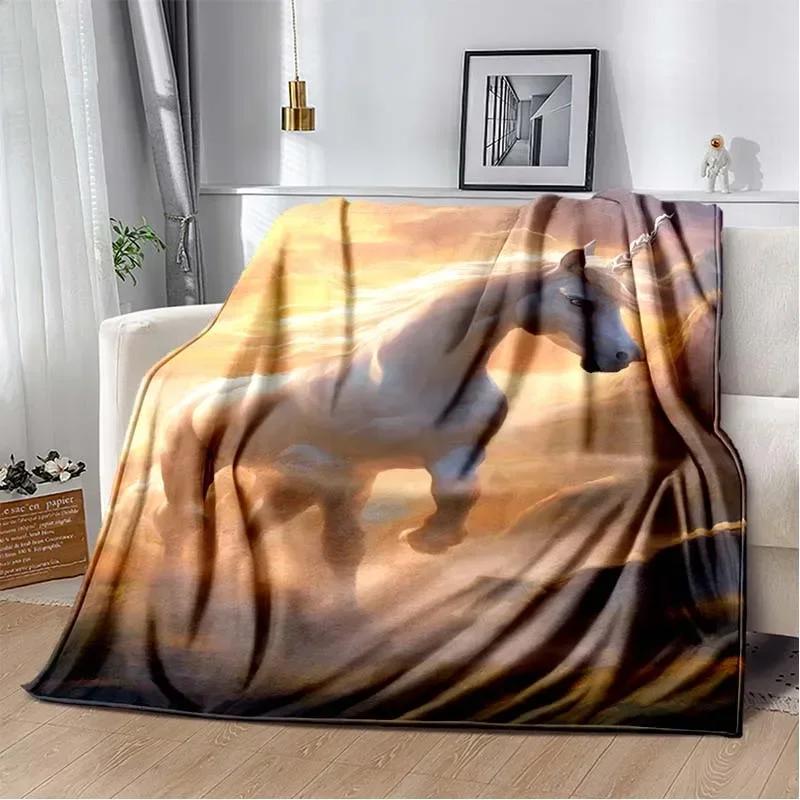 3D Print Cartoon Pentium Horse Flannel Blanket,Multi-purpose Holiday Gift Blanket Warm And Soft Blankets All Seasons