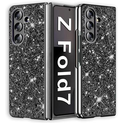 Applicable To Samsung ZFold8Ultra Glitter Sequin Mobile Phone Case Electroplating Anti-drop Flip7 Anti-drop Protective Case