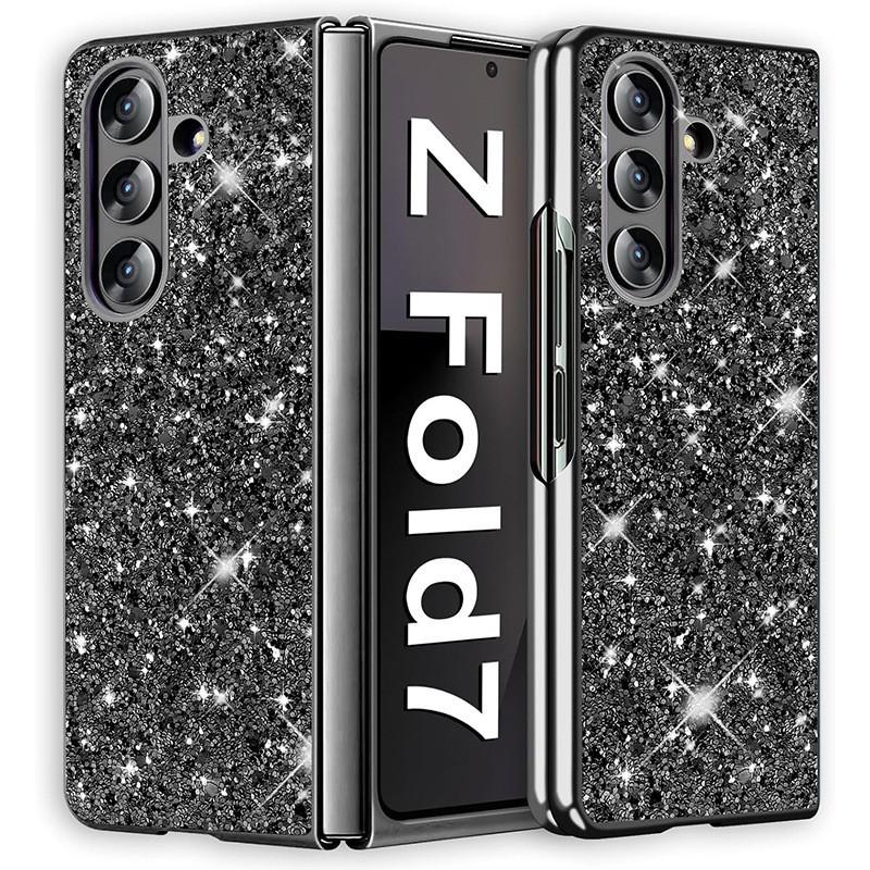 Applicable To Samsung ZFold8Ultra Glitter Sequin Mobile Phone Case Electroplating Anti-drop Flip7 Anti-drop Protective Case