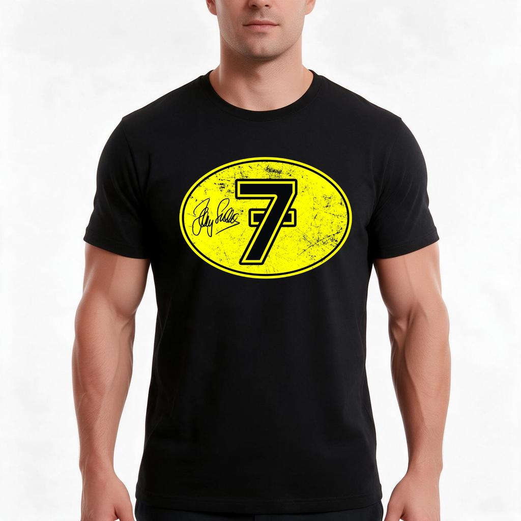 Barry Sheene Lucky 7 Tshirt Summer Casual Cotton Tee Oversized Streetwear Tops Vintage Graphic Print Loose Fit Short Sleeve