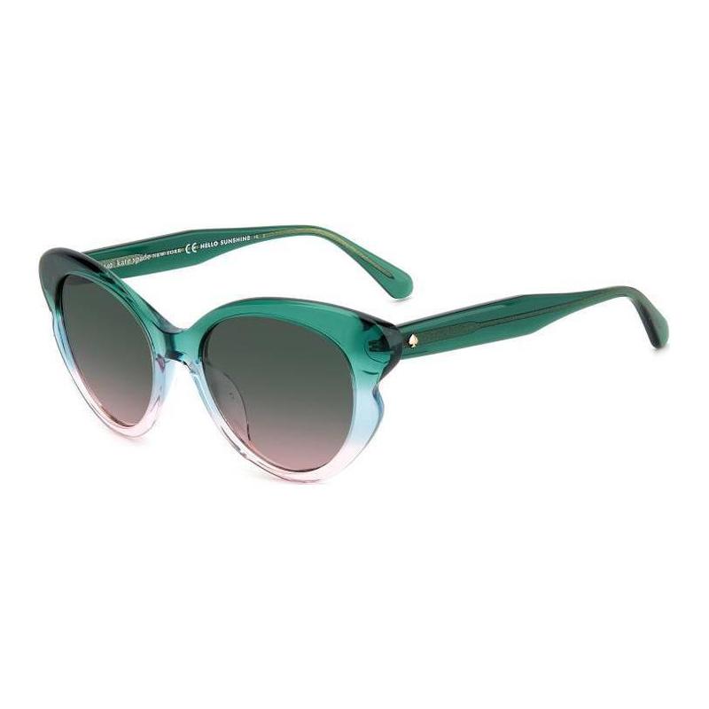 Kate Spade Temple LOGO Acetate Irregular Sunglasses Women s Green ELINA-G-S-3UKF3JP