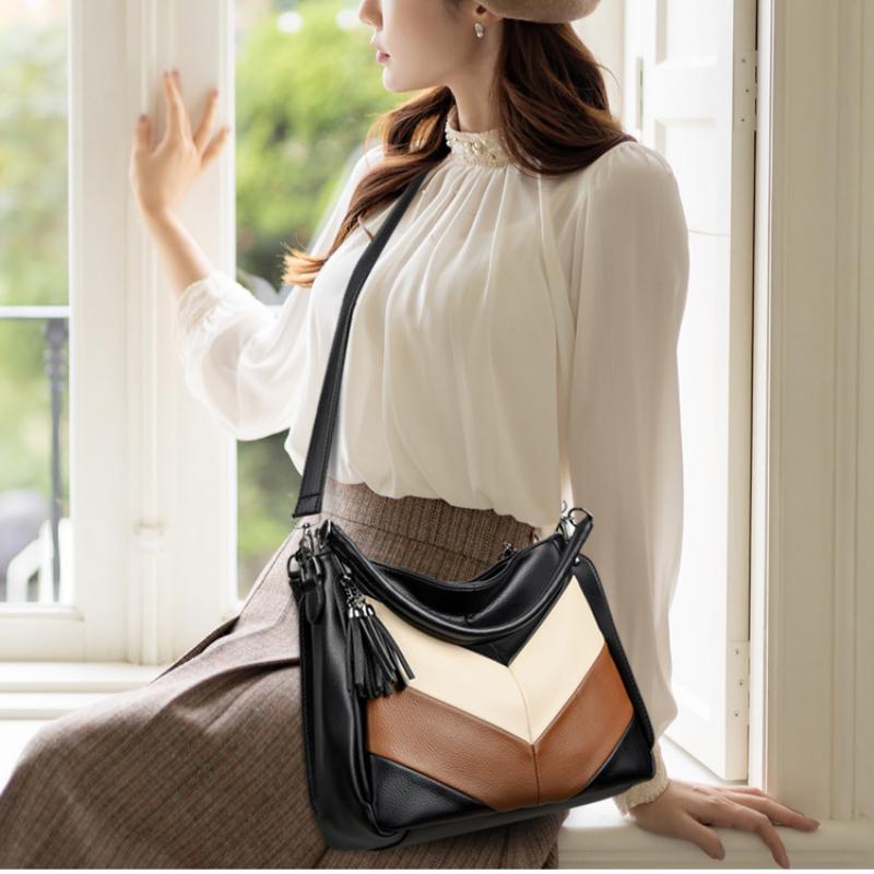 2024 New Luxury Handbags Women Bags Designer High Quality Leather Handbag Lady Shoulder Bag Fashion Striped Crossbody Bags For Women