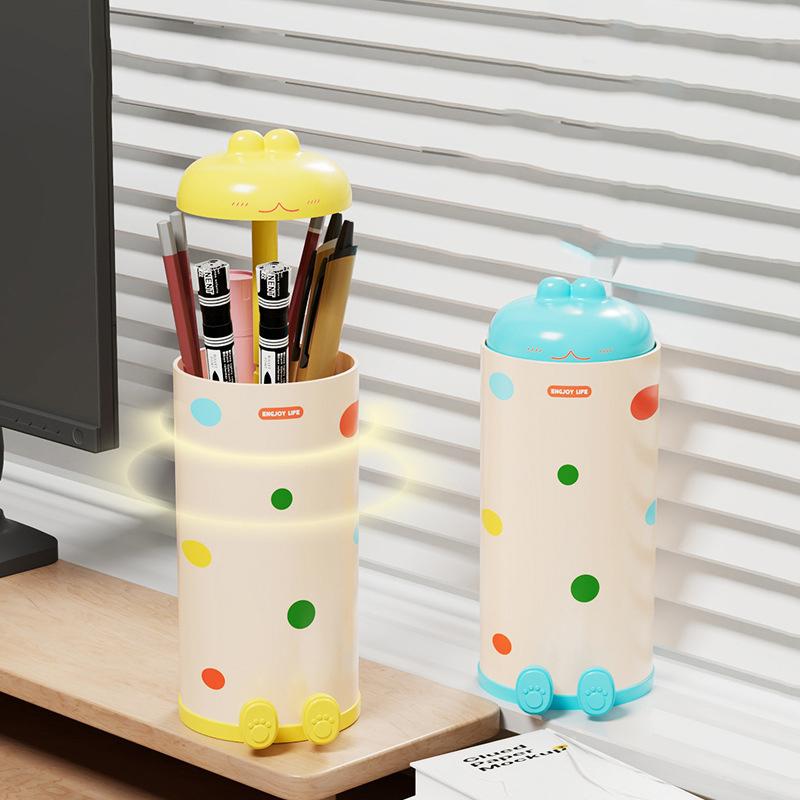 Stifthalter Ständer Für Schreibtisch, Ein Tastendruck Zum Öffnen, Schreibtisch-Organizer Make-up-Pinselhalter Für Schule, Zuhause, Büro