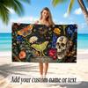 Skull Gothic Theme Beach Towel Personalized Custom Name & Text Soft Quick Dry Beach Towel for Swimming Travel