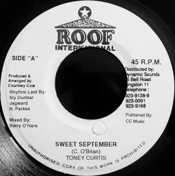 7inch Record TONY CURTIS - Sweet September NONE Roof Internatio 1995 Jamaica Reggae, Ska & Dub Used