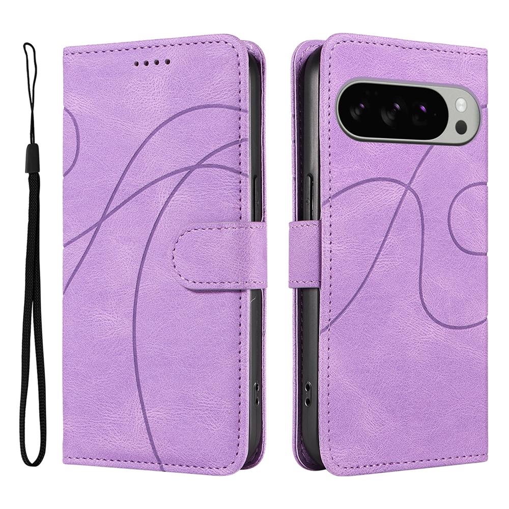 Magnetic Leather Wallet Case for Google Pixel 10 9 9A 8 8A 7 7A 6 6A Pro XL 5G Phone Flip Cover Kickstand Curve Line Shockproof