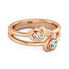 Blue Topaz Infinity Knot Bypass Ring - 925 Sterling Silver Rose Gold Vermeil