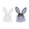 Stylish Rabbit Ears Lace Hairband Cute And Hair Accessory Headwear With Round Dots And Delicate Sheer Trim