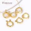 Brass Metal Through Hole Bead Frame Circle 18K Gold Plated Cat/Rabbit Shape Frame For Beads Spacer Connectors DIY Jewelry Making