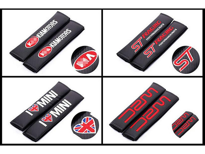 Alpina Modified Carbon Fiber Car Shoulder Pad Cover - Leather Finish