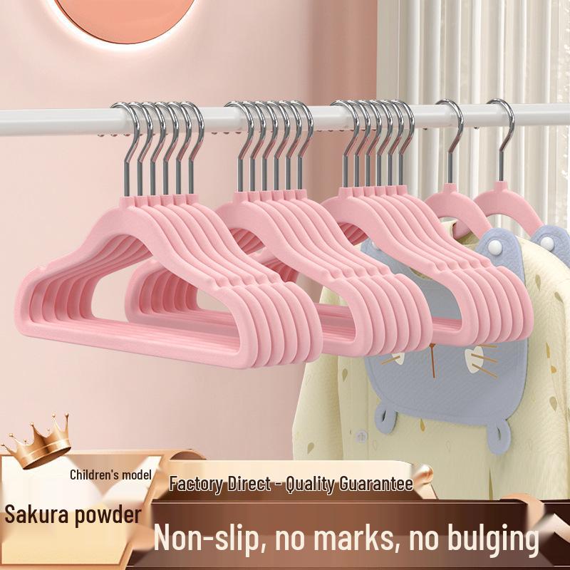 Semi-Circular Non-Slip Flocked Hanger: Traceless, No Shoulder Bumps, Shed-Free, Ideal for Home and Dorm Drying.